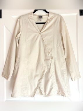 Prairie Underground Organic Cotton Wrap Asymmetrical Tunic Top M